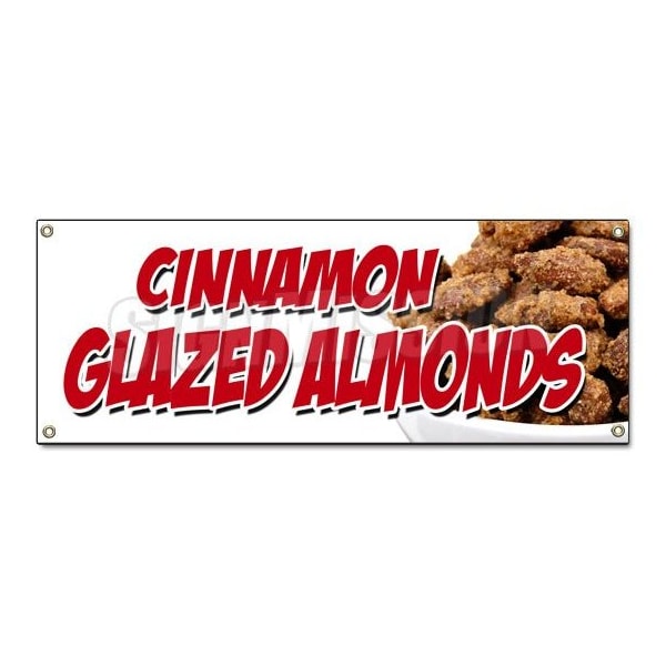 CINNAMON GLAZED ALMONDS BANNER SIGN nut shop california fresh candy